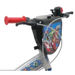 Vélo 14'' Garçon Licence Avengers pour enfant de 95/110 cm avec stabilisateurs à molettes - Plaque décorative avant - Porte bidon - 2 freins et pneus gonflables