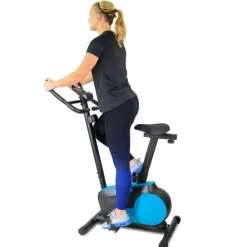 Vélo d'appartement TEMPO Roue d'inertie 3kg - 8 niveaux de résistance, Capteurs Pouls, Ecran d'entraînement, Réglable