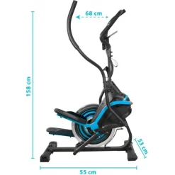 Vélo Elliptique SUPER SMART BIKE Cross trainer - 8 niveaux de résistance magnétique - Roue inertie 7Kg, Ecran d'entraînement