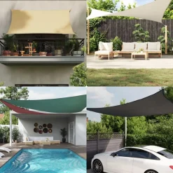 Voile de parasol tissu oxford triangulaire 4x4x4 m anthracite