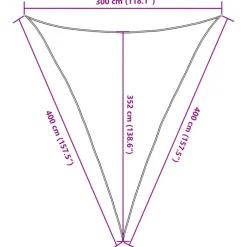 Voile d'ombrage 160 g/m^2 Blanc 3x4x4 m PEHD