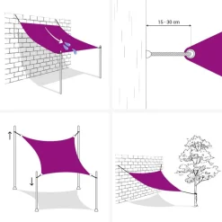 Voile d'ombrage 160 g/m^2 Marron 2,5x2,5 m PEHD