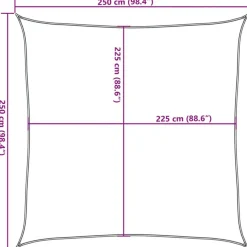 Voile d'ombrage 160 g/m^2 Marron 2,5x2,5 m PEHD