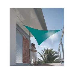Voile d'ombrage triangulaire SERENITY - 5 x 5 x 5 m - Bleu Canard - Jardiline