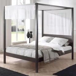 Voile pour Lit à Baldaquin Pino 140x200cm Blanc