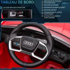 Voiture véhicule électrique enfant e-tron Sportback S line 12 V - V. max. 8 Km/h - effets sonores, lumineux - télécommande, port USB, MP3 - rouge