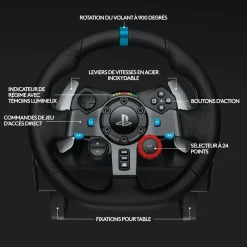 Volant de Course avec Pédales G29 DRIVING FORCE pour PS5, PS4, PC, Mac