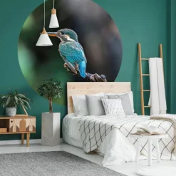 WallArt Papier peint cercle The Kingfisher 142,5 cm